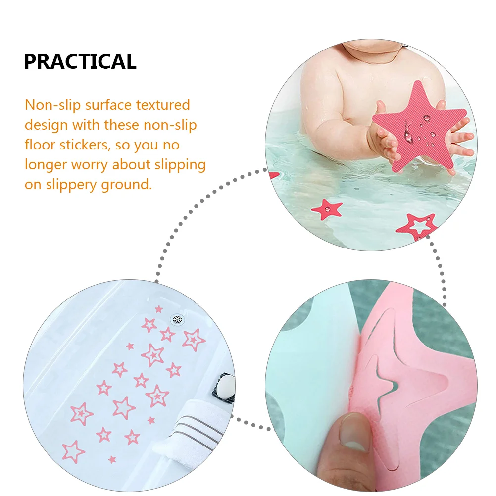 

12 Pcs Non slip Stickers Bathroom Bathtub Floor Decals Anti slip Pentagram PEVA Waterproof Wear Resistant Strong Adhesion Shower