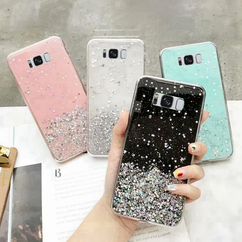 For samsung galaxy S8 plus s8+ G955F G955FD Bling Glitter Phone Case Silicon Soft Case Full Cover For samsungS8plus Back cover