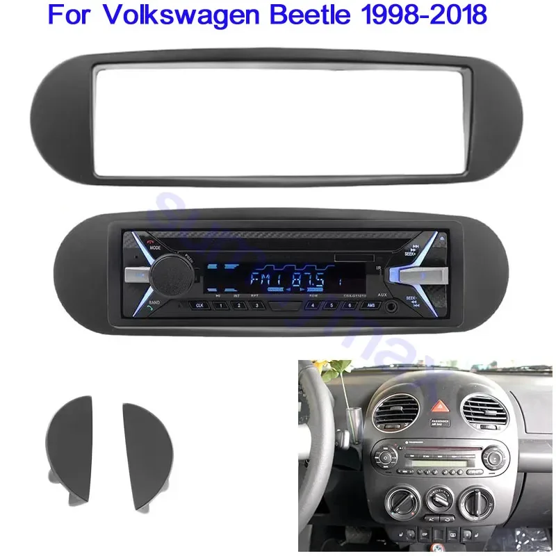 

1Din Автомобильная панель для VW Volkswagen Beetle 1998-2018 Стерео Fascias Панель для крепления приборной панели Установка Автомобильный DVD-рамка Комплект In-Dash