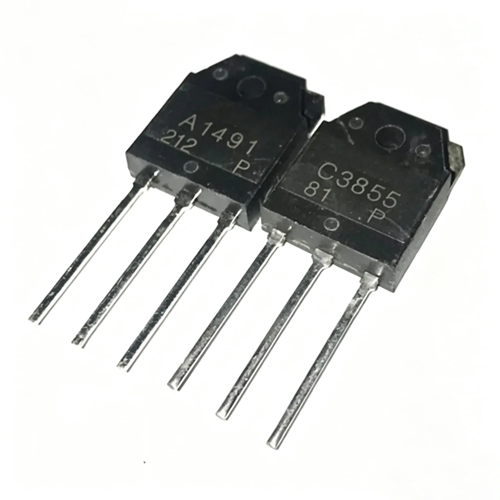 10pcs=5Pair A1491 C3855 ( 5pcs 2SA1491 + 5pcs 2SC3855 ) TO-247