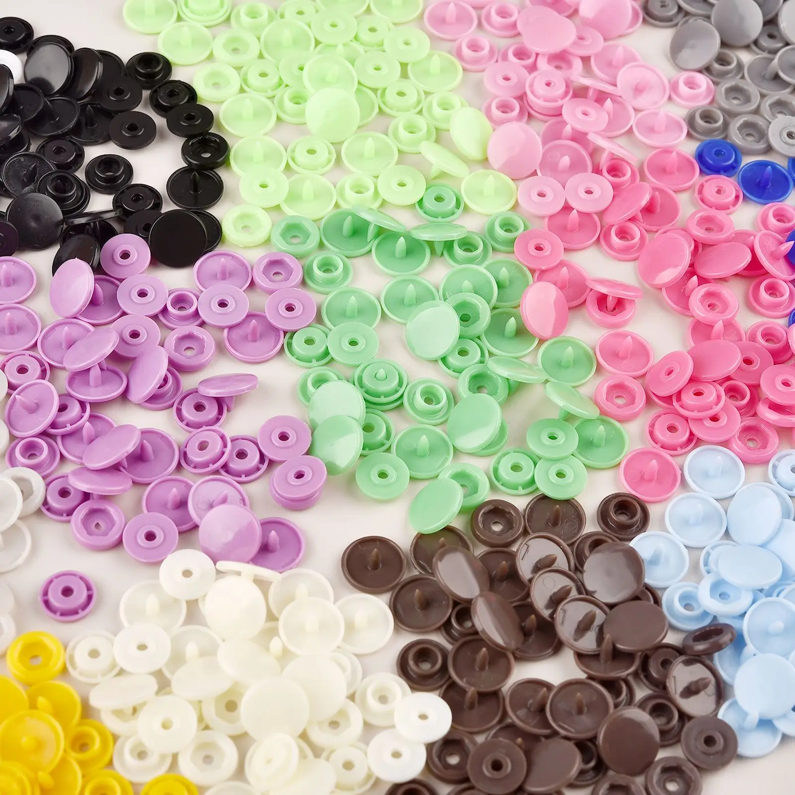 20pcs/Bag Round Plastic Snaps Button Fasteners T5 Bag Folder Dark Buckle Button Resin Garment Accessories For Clothes