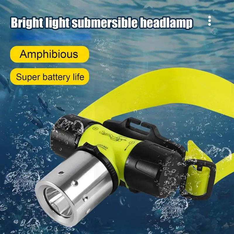 Diving Headlamp For Underwater Rechargeable Headlamp Waterproof Diving Headlamp Diving Flashlight Headlamp Scuba Headlight