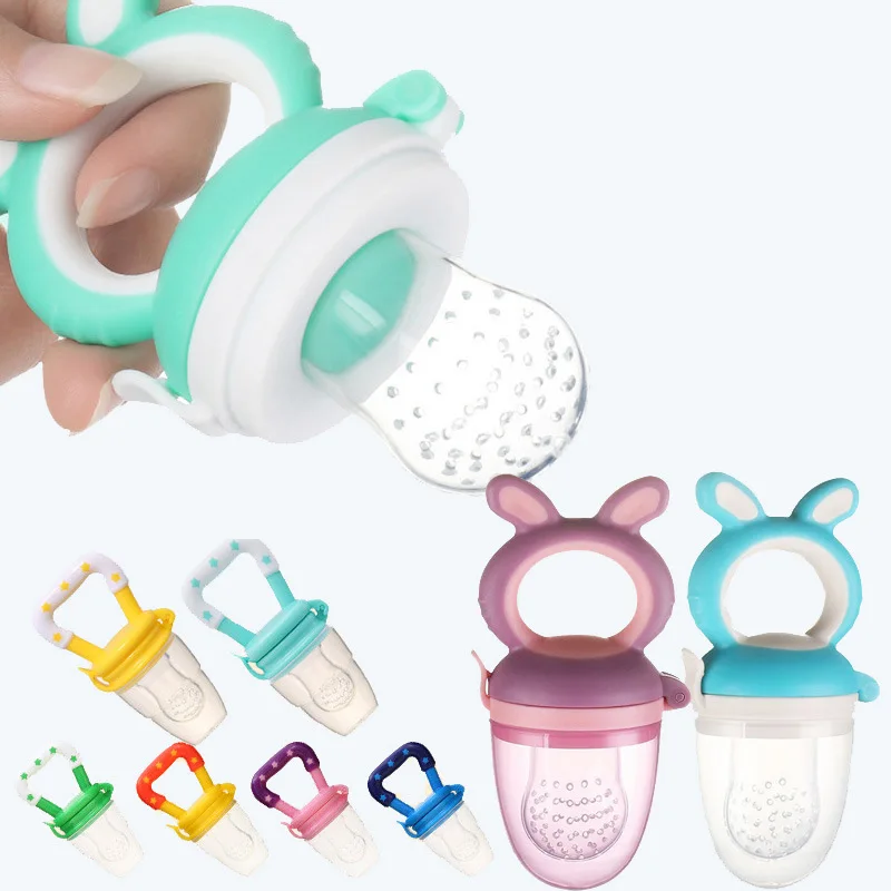 Baby Silicone Fruit Feeder Pacifier Infant Food Supplement Teething Molar Stick Portable Kids Fruit Feeding Nipple for Newborn