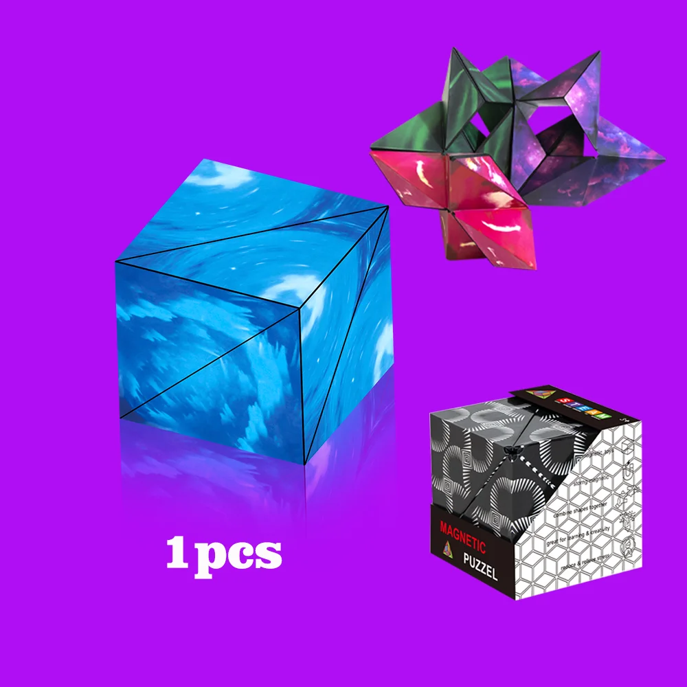 لعبة بناء تعليمية على شكل مكعب سحري مغناطيسي قابل للتحويل ثلاثية الأبعاد للأطفال من سن 3 إلى 12 عامًا نشاط التعلم الإبداعي