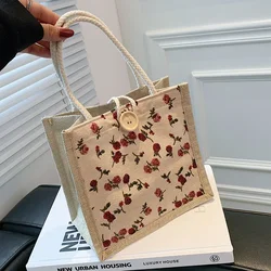 Retro Handbag Women Large-Capacity  Flower Print Shopper Tote Travel Bag  Grocery Storage Bag Mini Gift Packing сумка женская