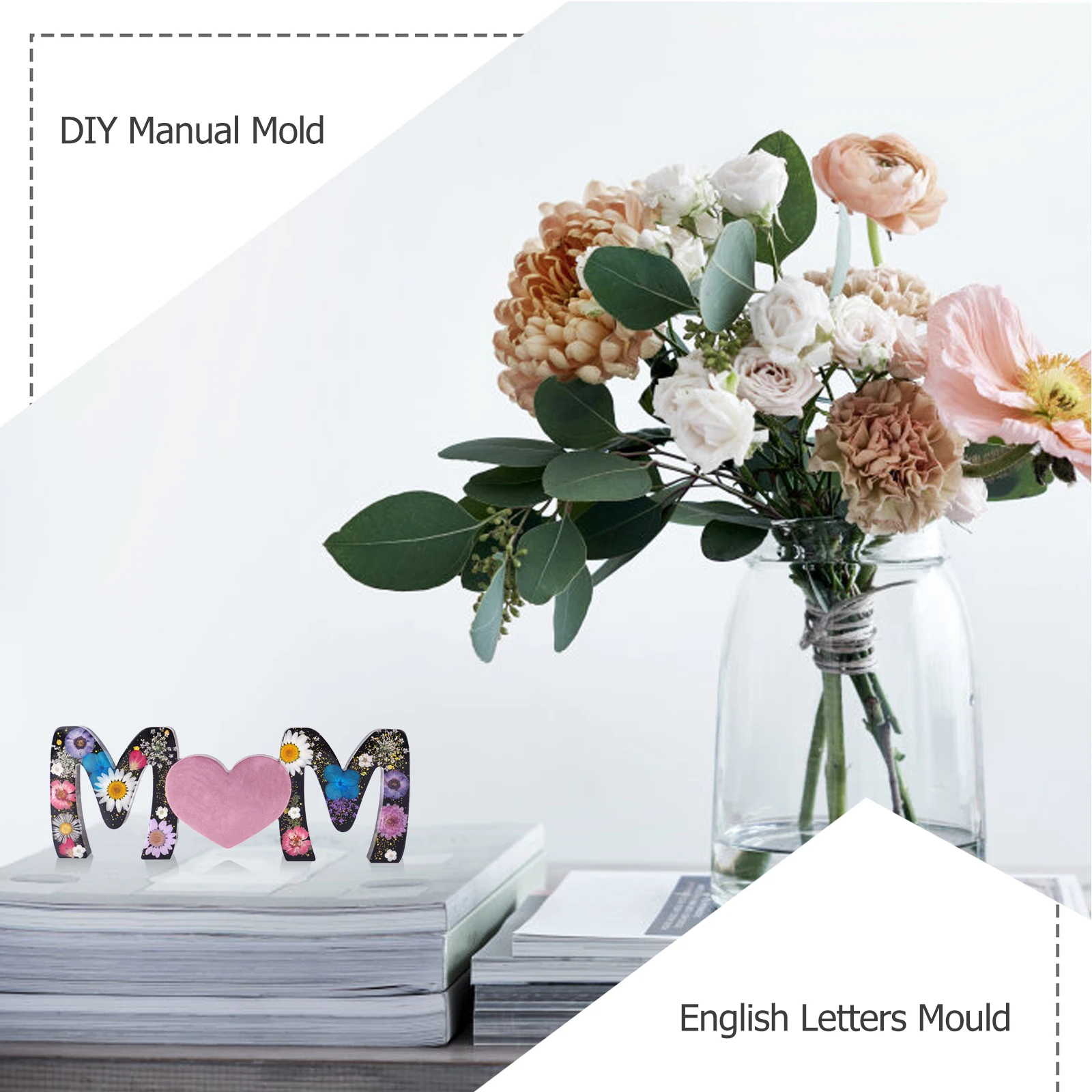 

Creative Diy Silicone Letter Molds For Crystal Epoxy Crafts Mirror Finish Alphabet Molds Reusable Non-Stick Jewelry Accessories