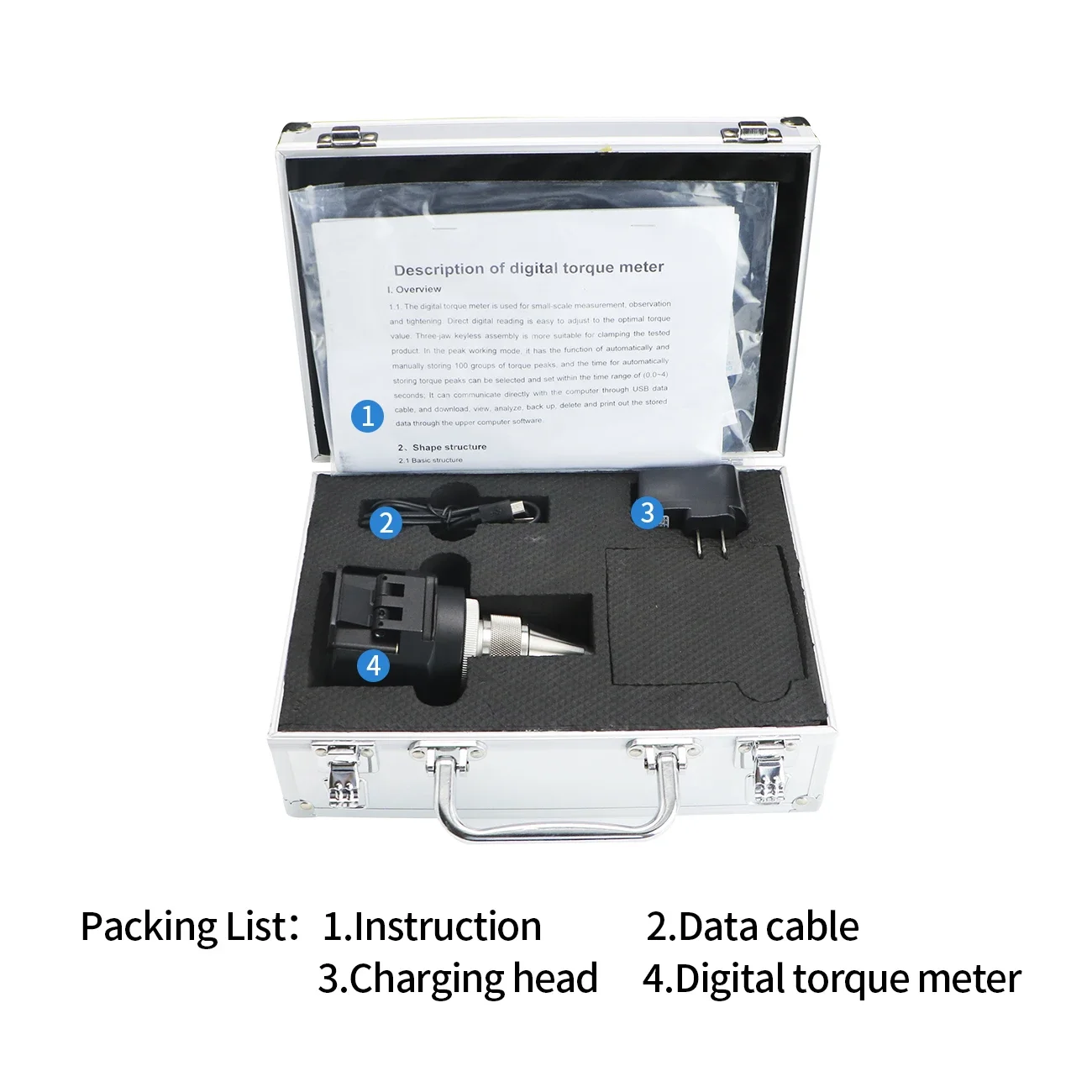 Shahe AQBH Digital Torque Meter with High Accuracy 2% Rechargeable Torque Meter With Data Output
