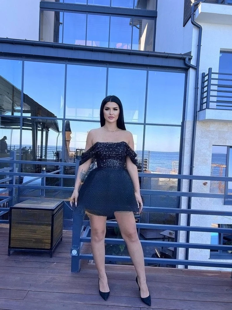 Short Corset Sparkly Off The Shoulders Gliter Dress Cocktail Dresses  Elegant Dress Women for Wedding Party Evening Gown