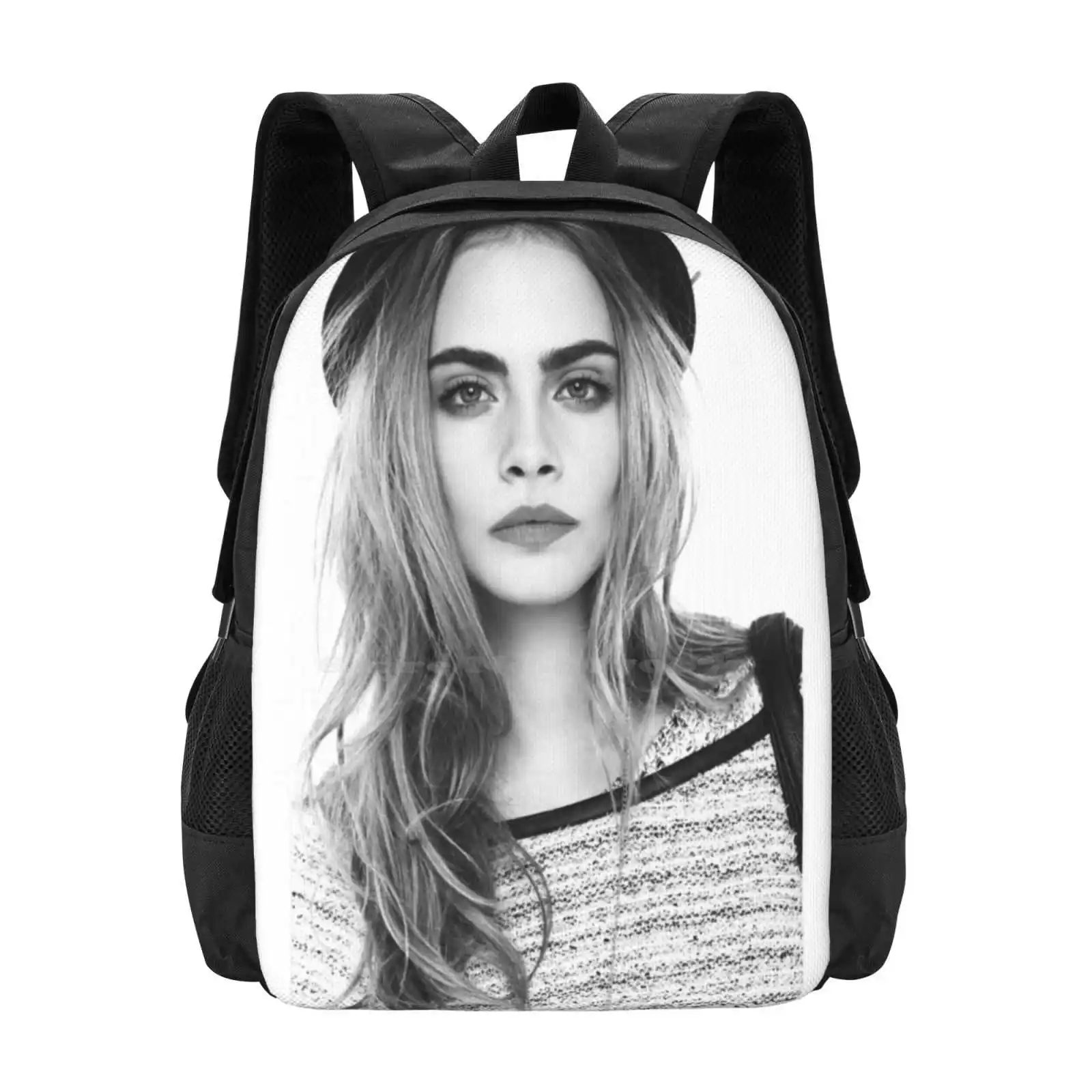 Elegant , Cara Hot Sale Backpack Fashion Bags Elegant Famous Model Black White Cara Delevigne