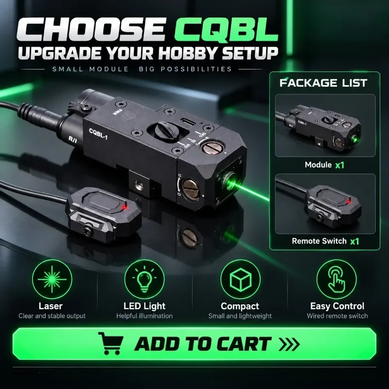 Hobby Modification Accessory CQBL Indicator Box, Alloy Nylon Construction with Wire Control Switch