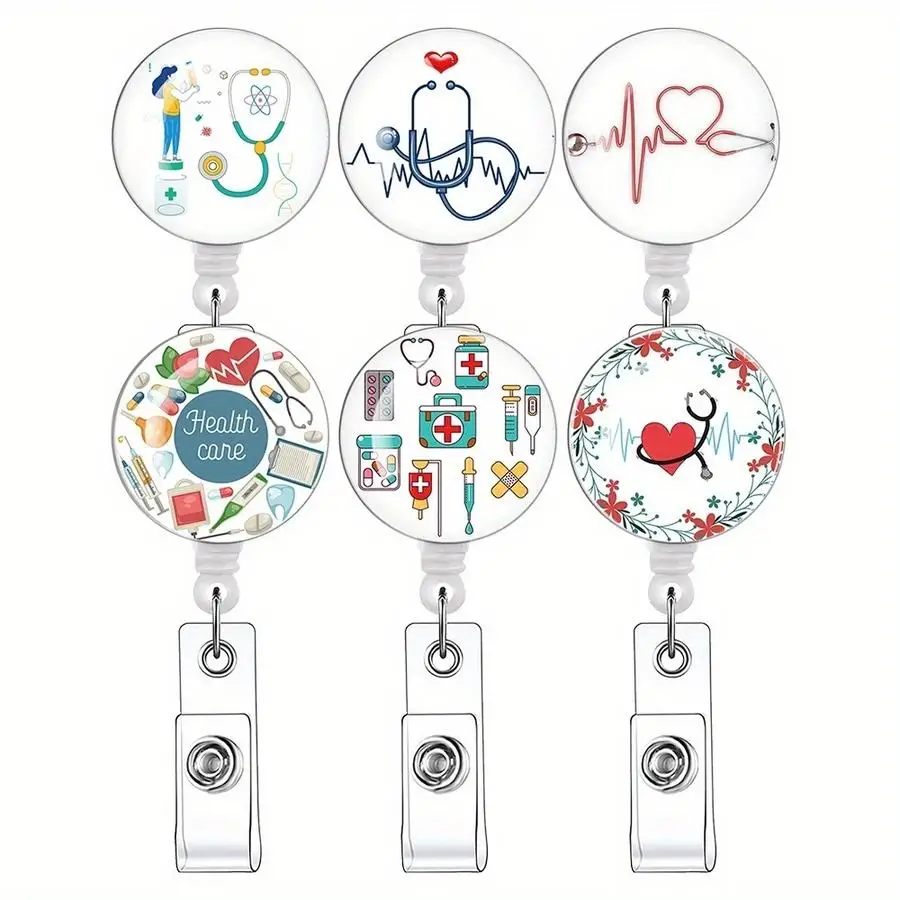 1/5/10/20/50/100pcs [s Badge Reel] 2D s Pharmacy Badge Reel, Medical Badge Reel, Creative Retractable Badge Holder, Perfect for
