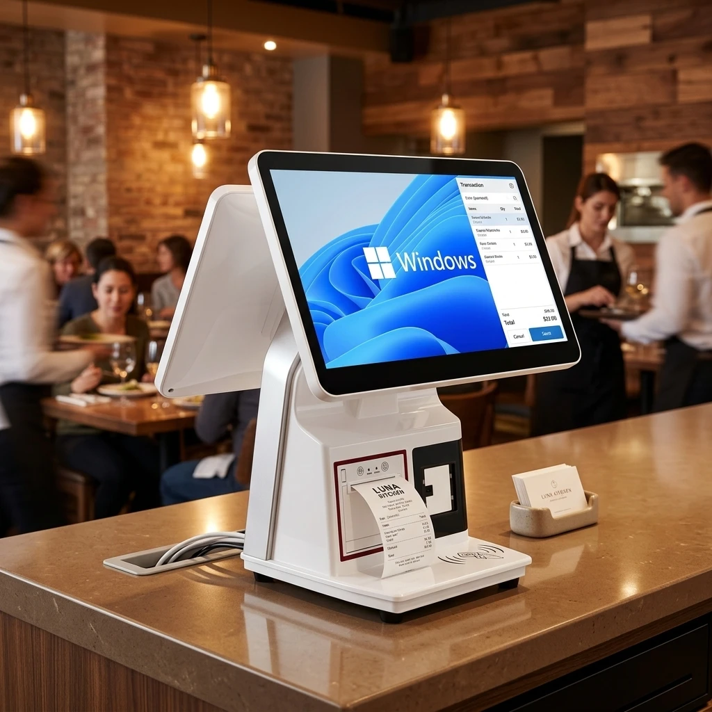 All-in-One POS System Windows 10/11 15.6 Capacitive Touch Screen Cash Register Machine With Built-in 58mm Printer For Restaurant