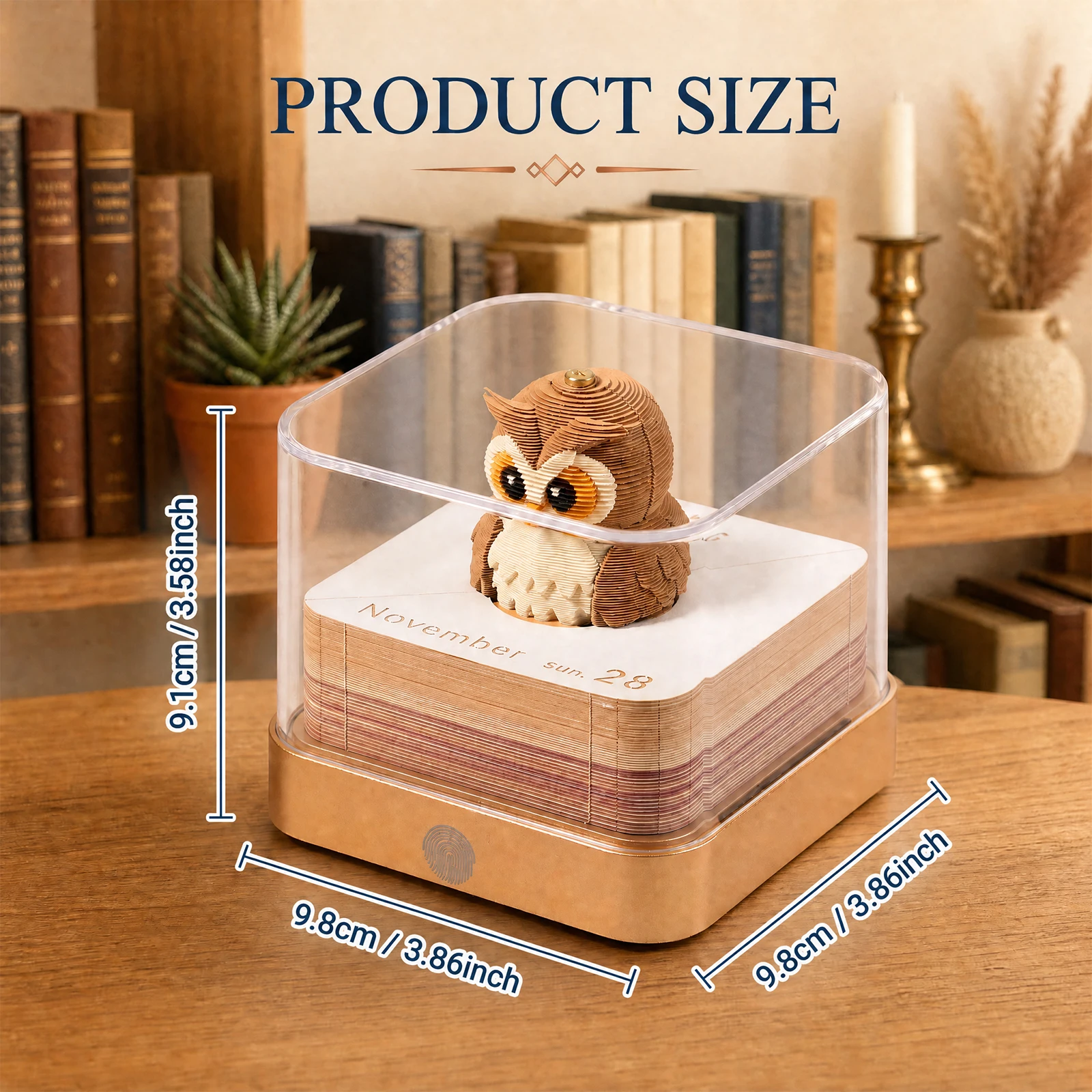 3D Calendar 2027 with LED Light Battery Operated for Desk Present 3D Calendar 2027  Desk Time Piece Calendar 2027 Tear Off