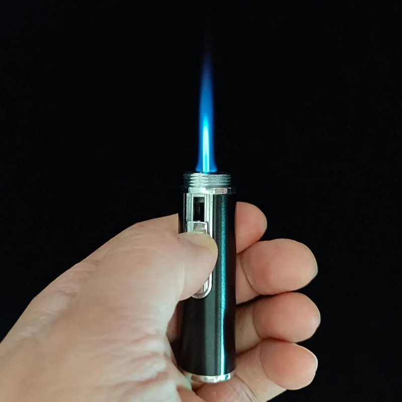 NEU Metall-Direktzündstift mit blauer Flamme, Aromatherapie-Feuerzeug, tragbares, nachfüllbares Feuerzeug, Zigarettenzubehör