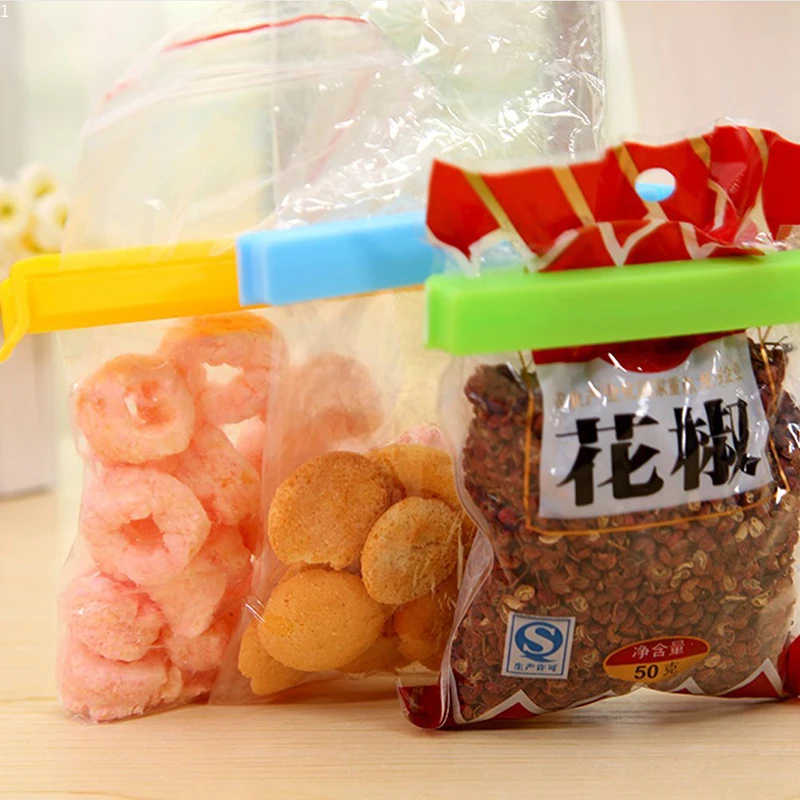 1-10PCS Bag Clips Portable Kitchen Storage Food Snack Seal Sealing  Sealer Clamp Plastic Tool Kitchen Accessories Wholesale