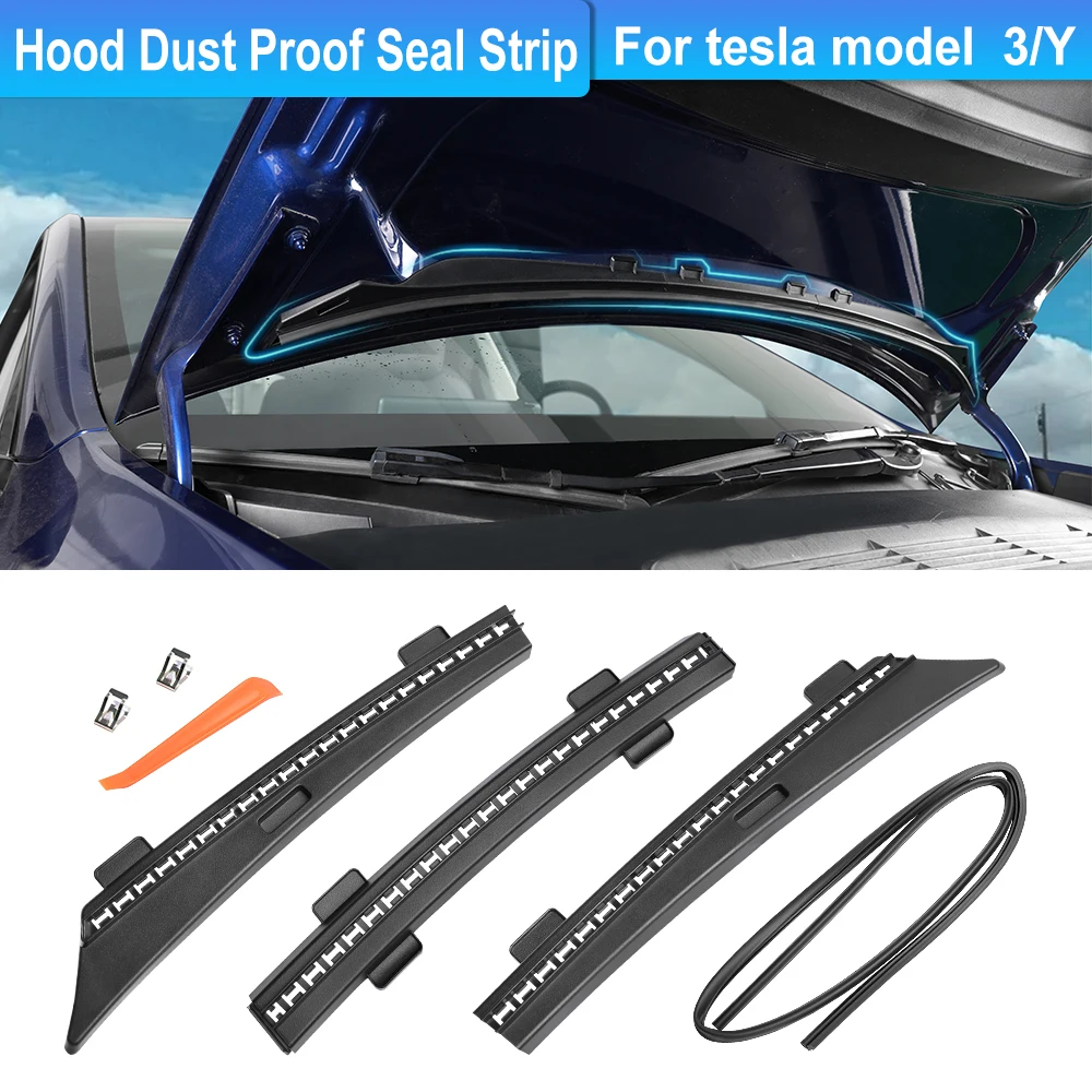 

Уплотнительные ленты для автомобильной капота Tesla Model 3 Y, водонепроницаемая крышка капота с воздушным входом, защита передней шасси, защита, автомобильные аксессуары