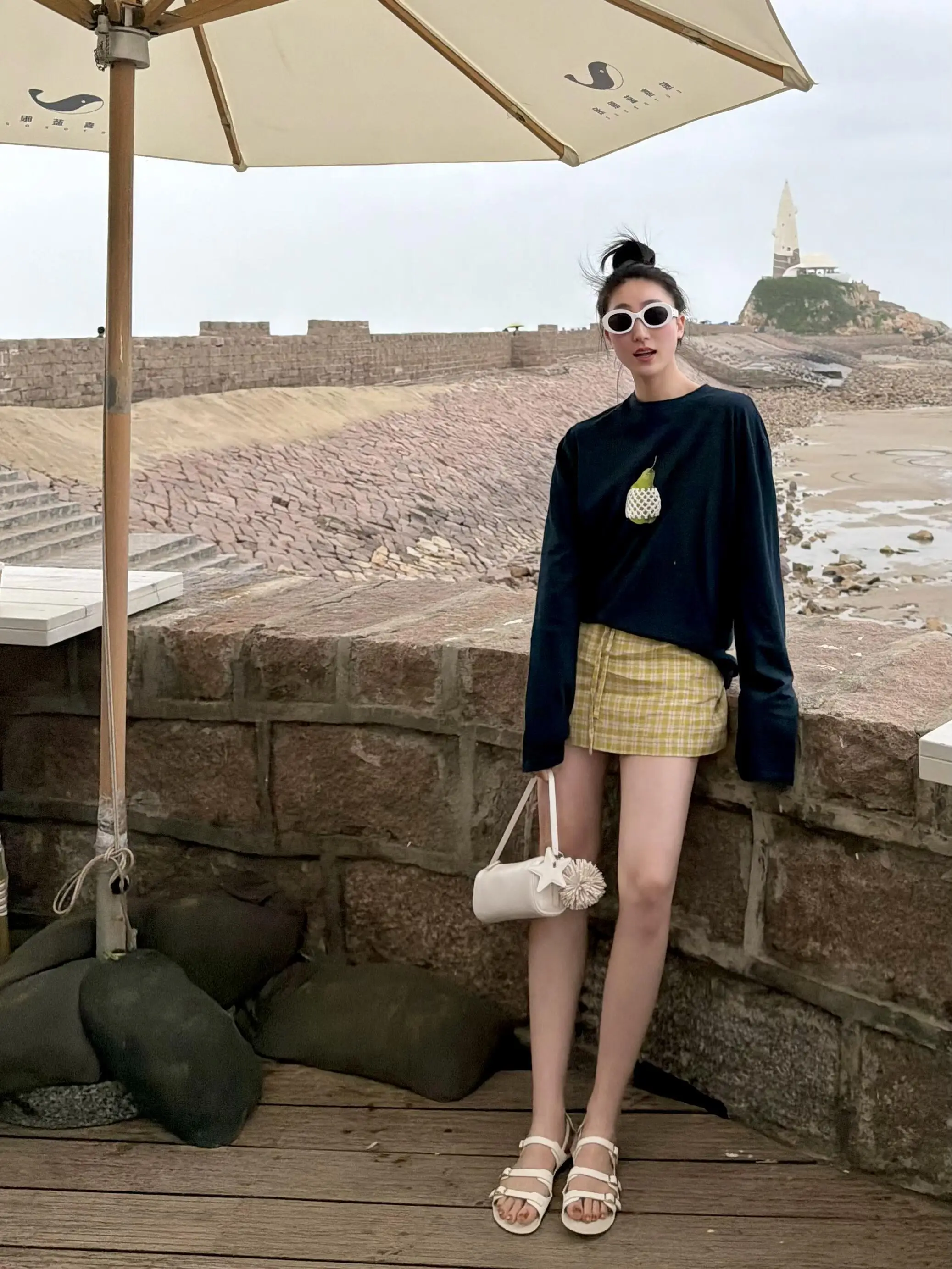 

Natural Linen Skirt with Drawstring for Women Breathable Summer Skirt A-Line Silhouette Anti-static Casual Style