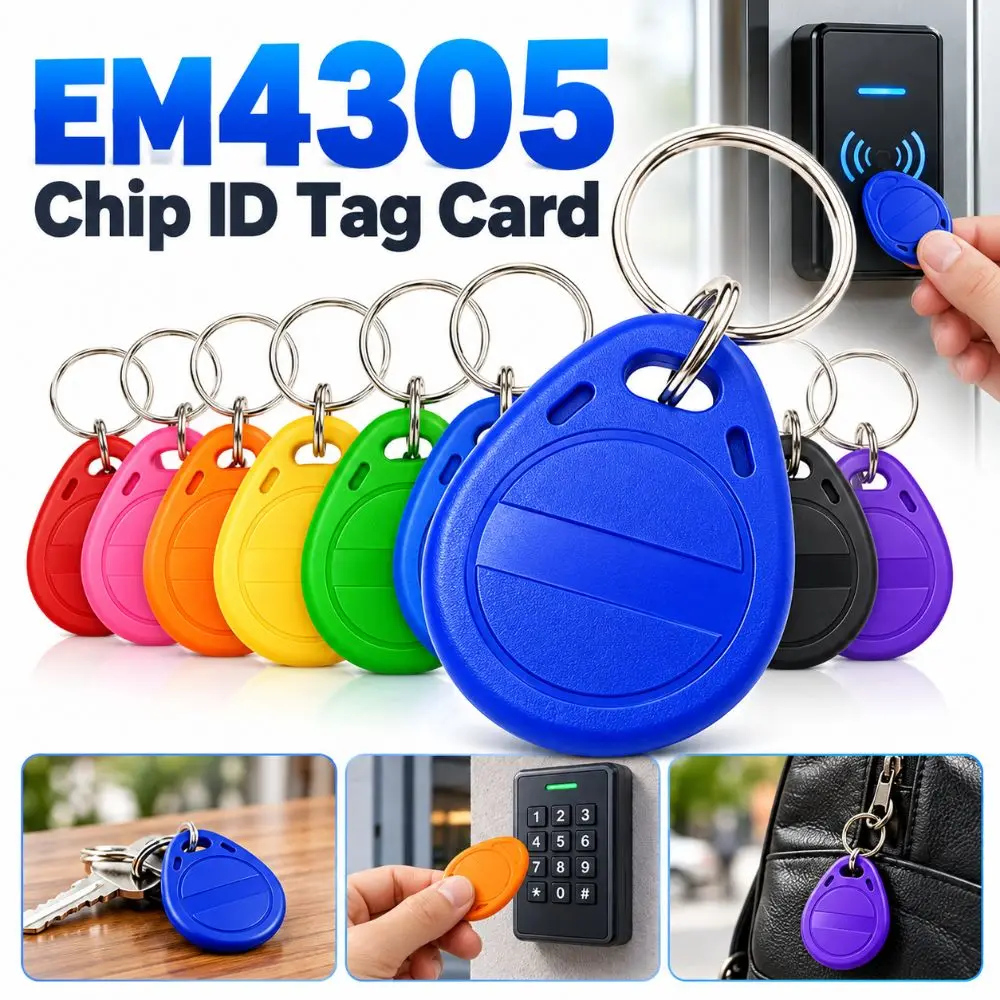 New EM4305 Chip RFID Key Fob Rewritable Plastic ID Tag Card Waterproof Water Drop Shape Duplicate Keychain Proximity Use