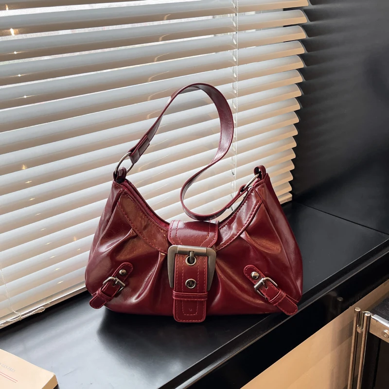 Y2K Retro Plissierte Hobo-Schultertasche für Damen, Trendige Maillard-Style Unterarmtasche, Clutch-Handtaschen für Reisen, Arbeit und Shopping – Detail 24