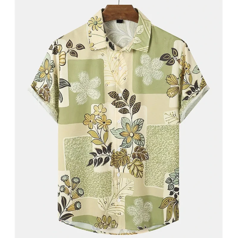 3D Printed Flower Hawaiian Shirts For Men