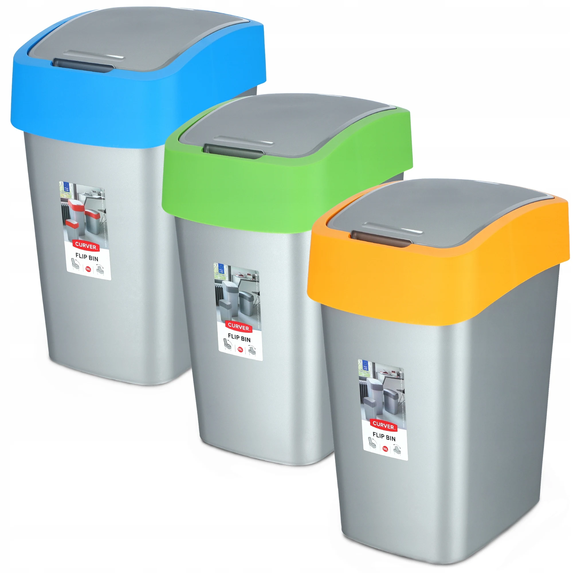 CURVER Mülleimer 3X10L Behälter zur Segregation