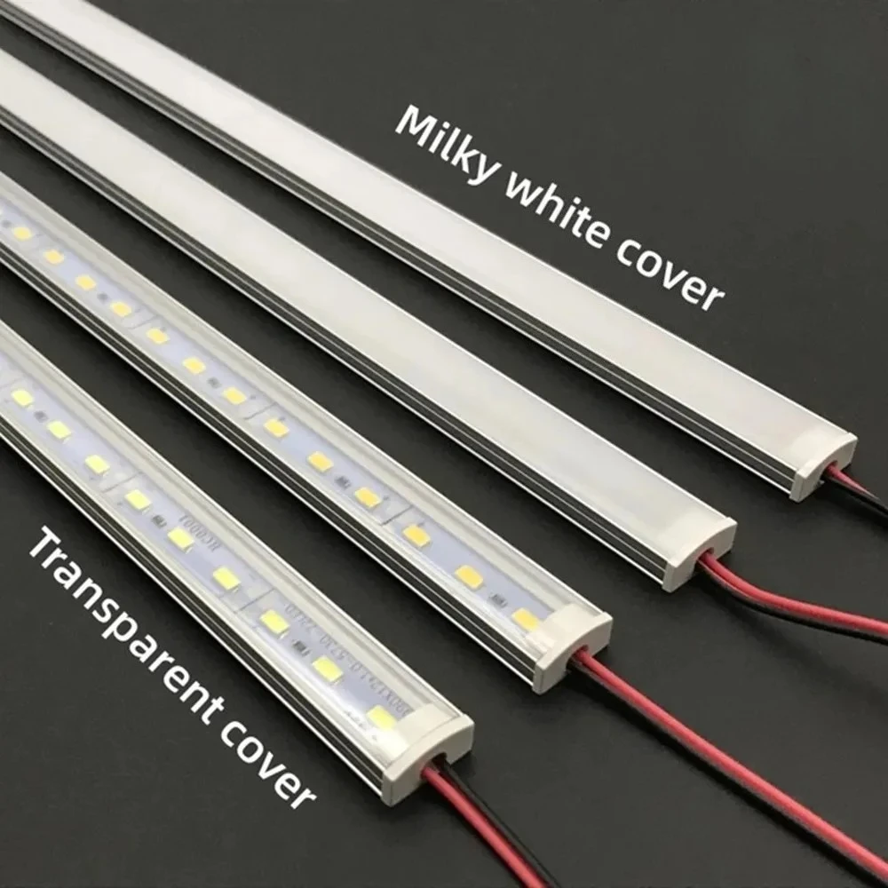 1-10 PCS LED rigid strip DC12V 50CM 20 inch SMD5730 36LEDs shaped flat aluminum channel rigid strip for indoor lighting