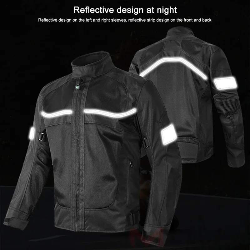 Vemar Men's Motocross Jacket Summer Breathable Protective Gear with CE Level 1 Pads & Reflective Items for Motorcycle Racing