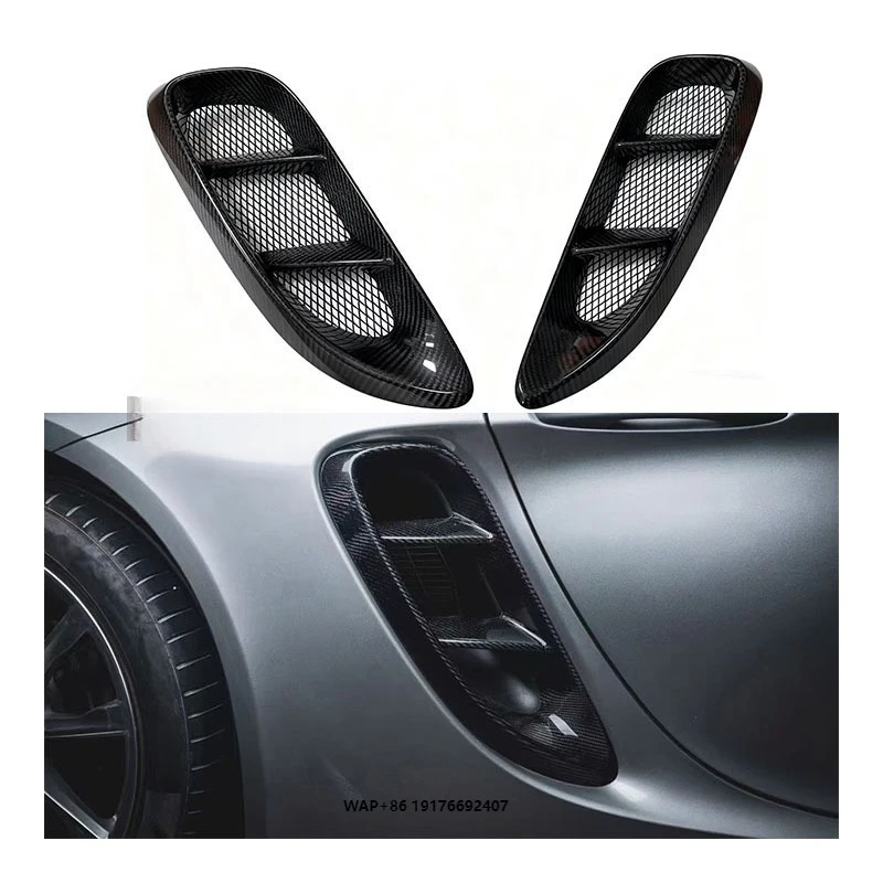 

For for 718 982 981 Cayman Boxster New Carbon Fiber Spoiler Grille Ventilation Duct Side Bolt-On Universal Fitment Yaochi