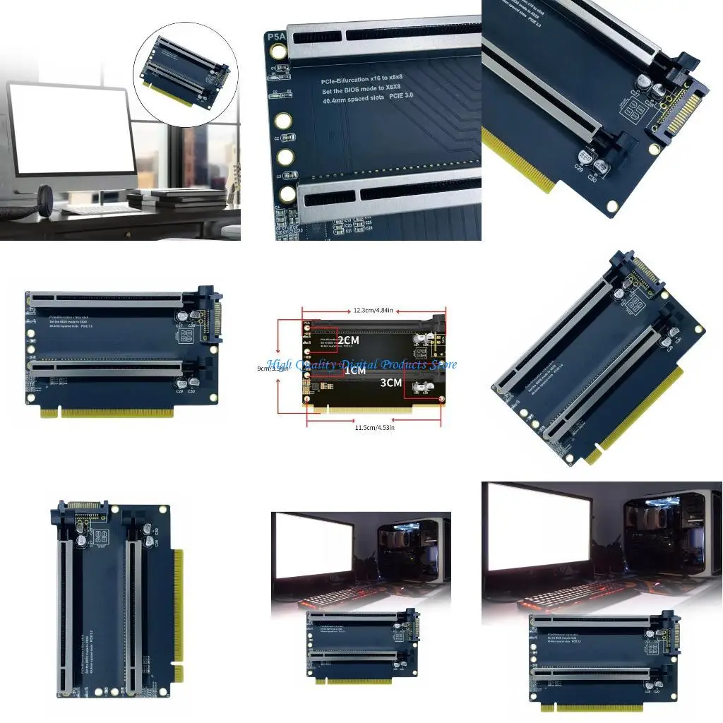 

U2JE PCIEX16 в PCIEX8X8 SPLITS ADAPTERS Поддержите 2 PCIE CARD -видео -карту.