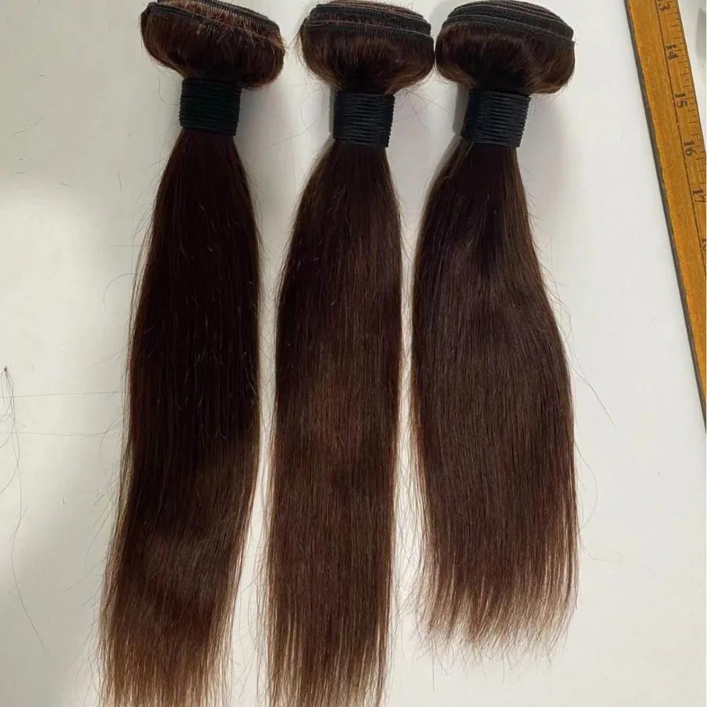 

# 4 пучка прямых человеческих волос коричневого цвета, 100 г/шт., наращивание волос с двойным утком, класс 12А, полноценные бразильские девственные волосы