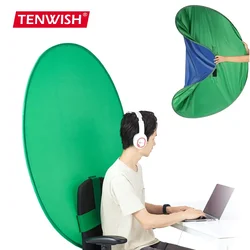 Collapsible Chroma Key Green Screen Blue Webcam Backdrop for Tiktok Video Live Show WebEx Conference Youtube Virtual Background