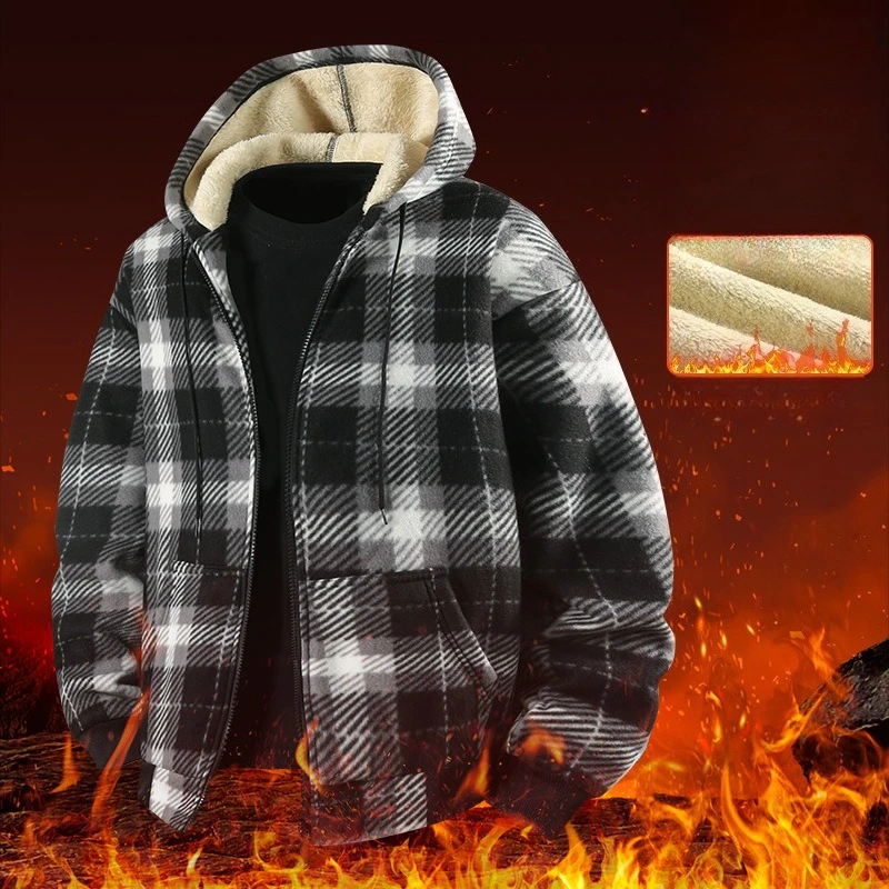 Winter Men‘s Fleece Jacket 2026 New Arrival Zip Up Stand Collar Warm Outdoor Sports Coat Casual American Style Streetwear