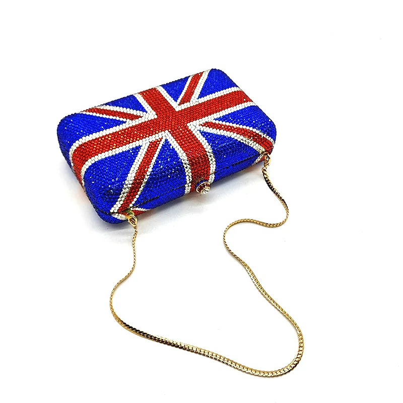 

Fashion Women diamond England purse bag noble UK flag Britain crystal bag
