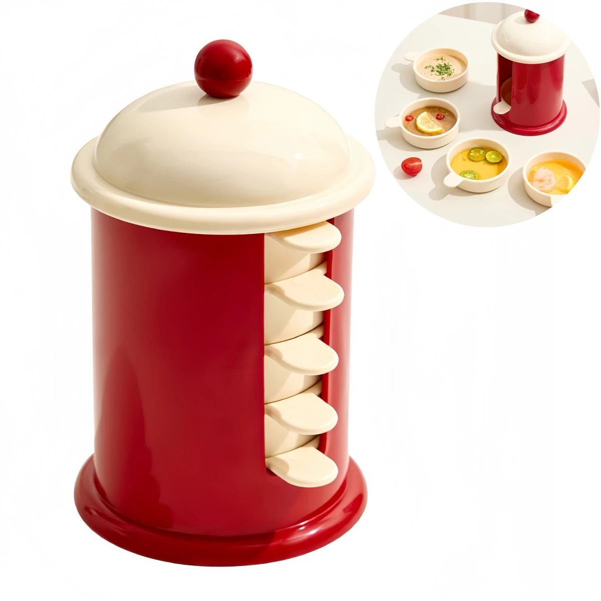 Postbox multiusos de dopamina, juego de platos para salsa de plástico con tarro de almacenamiento, plato para condimentos, plato para pepinillos a prueba de polvo, vinagre, contenedor de alimentos