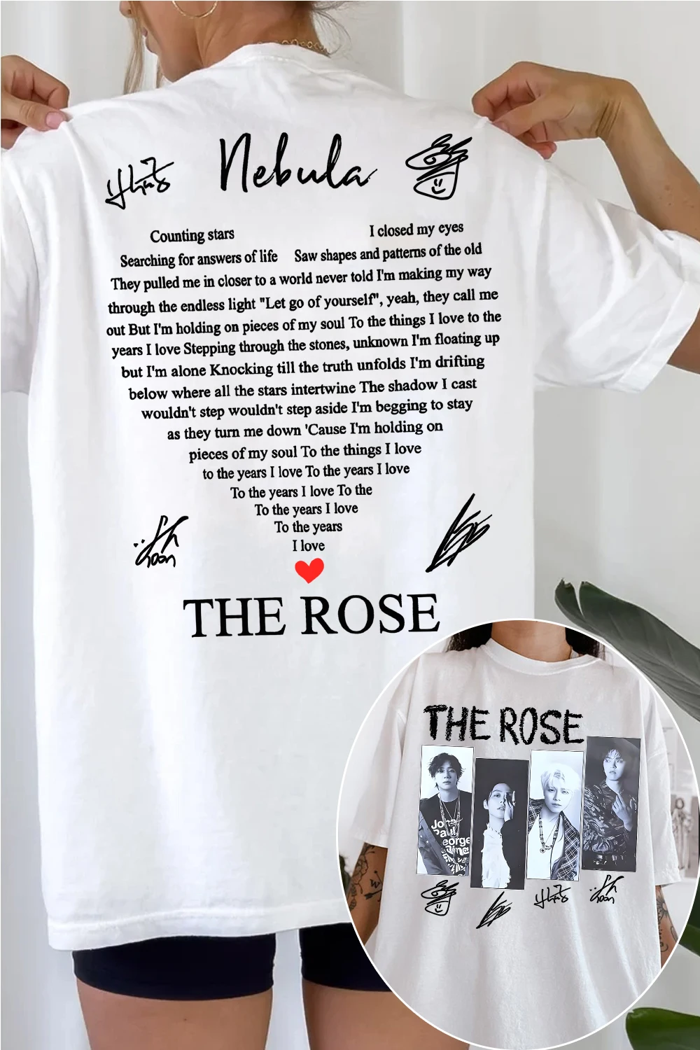 The Rose World Tour Print T-shirt Men Women Oversized Y2k Heavy Cotton High Quality Street Harajuku Female Male  Short Sleeves