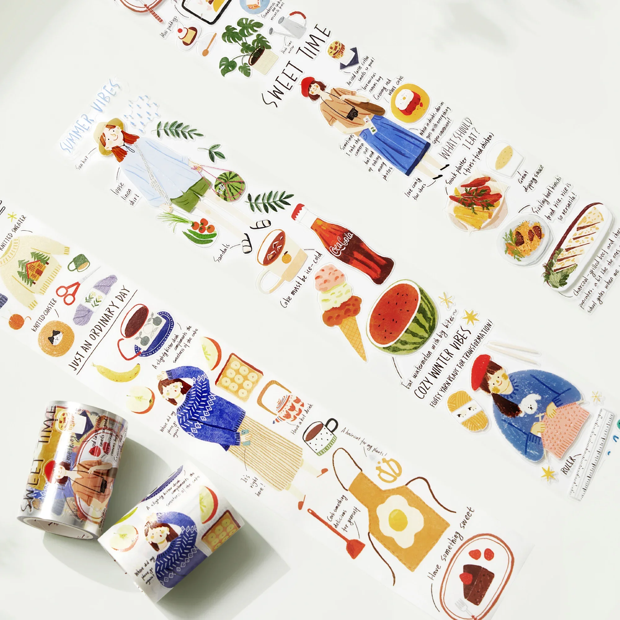 WT Washi Pet Tape, Life Aesthetics, Snack Talk, Small Food English Ins Wind Die Cutting