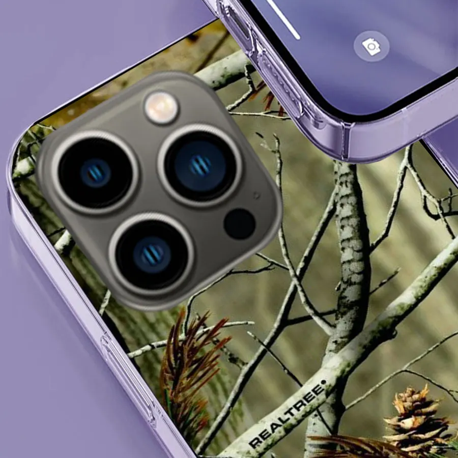 Realtree Real Tree Camo Phone Case For Apple Iphone 16 13 Pro Max Coque 15 14 Plus Clear 12 Mini 11 Pro Cover Cute Fundas Silico