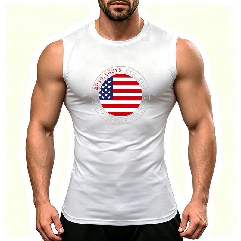 Men's Lightweight Running Vests Quick Dry Sleeveless Athletic Tank Top Breathable Gym Shirt For Jogging Fitness Sports Solid
