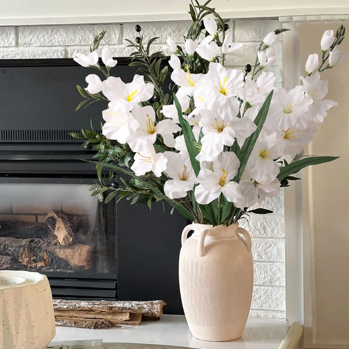 زهور اصطناعية من SIA-جلاديولوس ، نباتات صناعية ، مادة البولي إيثيلين ، مكان داخلي ، ديكور حديقة ، ديكور منزلي ، أحمر ، أبيض ، وردي #4