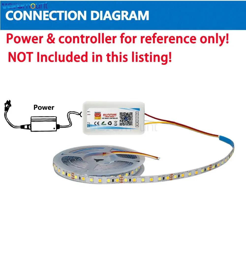 Tira de luces LED de doble Color, cinta Flexible ajustable a la temperatura, 5m, SMD 2835, CCT, 5V, 12V, 24V, CC, WW, CW