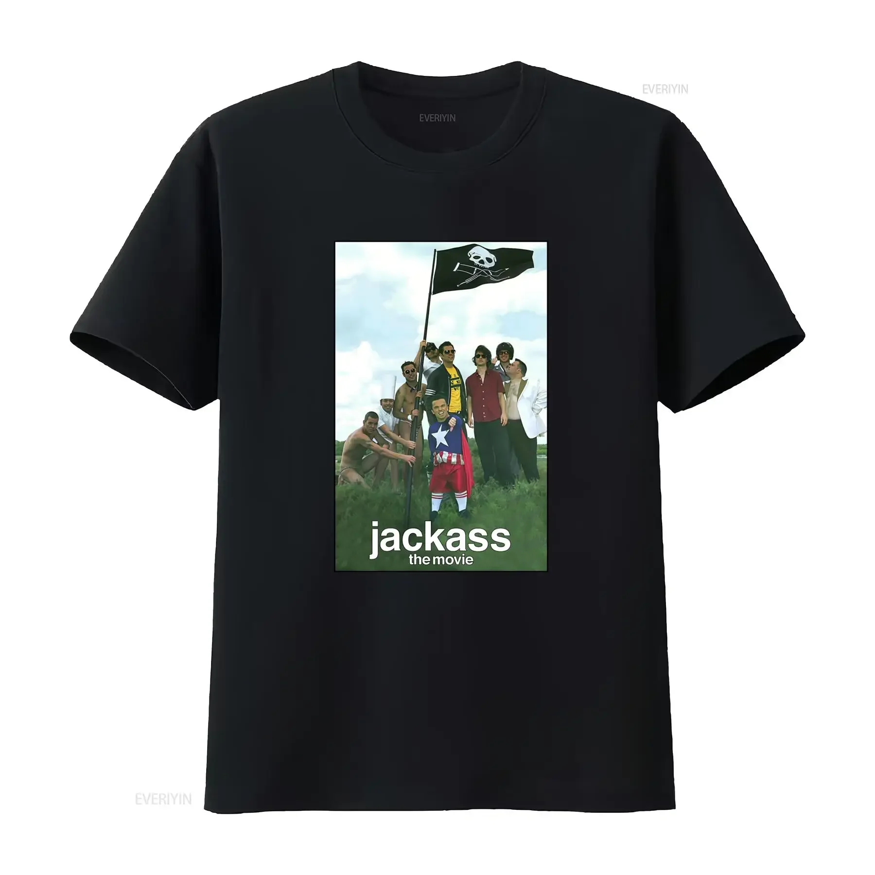 Vintage 00s Jackass 2002 Comedy Movie TV Series Promo T Shirt Unique Design for Fans vintage Washed Top For Everyday Wear