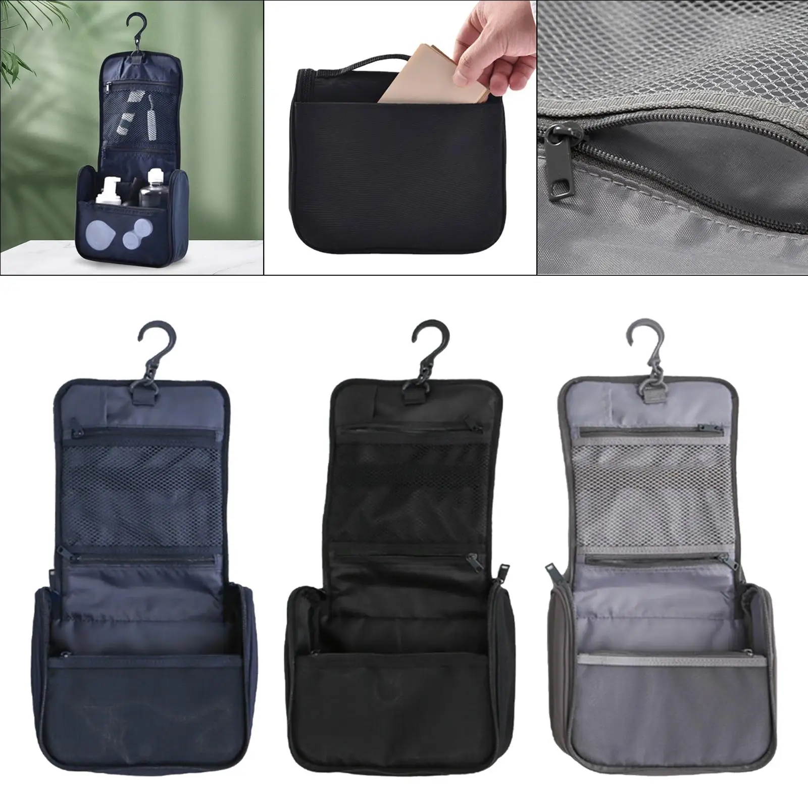 Foldable Travel Cosmetic Bag Waterproof Large Storage Easy to Maintain for Outdoor Activities