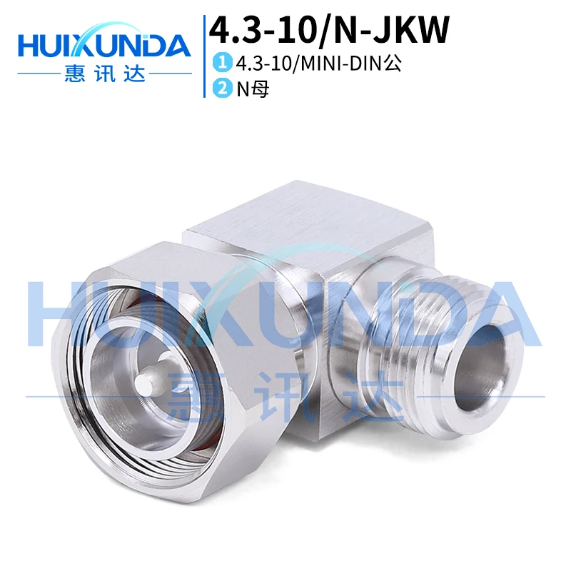 4.3-10/N-JKW 4310 Male to N Female 90 Degree Right Angle Elbow Adapter MINI-DIN Connector