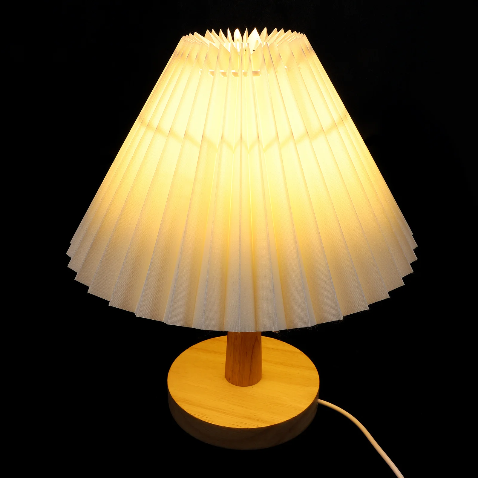 

Decorative Small Night Light Retro Style Pleated USB Home Use Warm Romantic Ambiance Night Lamp