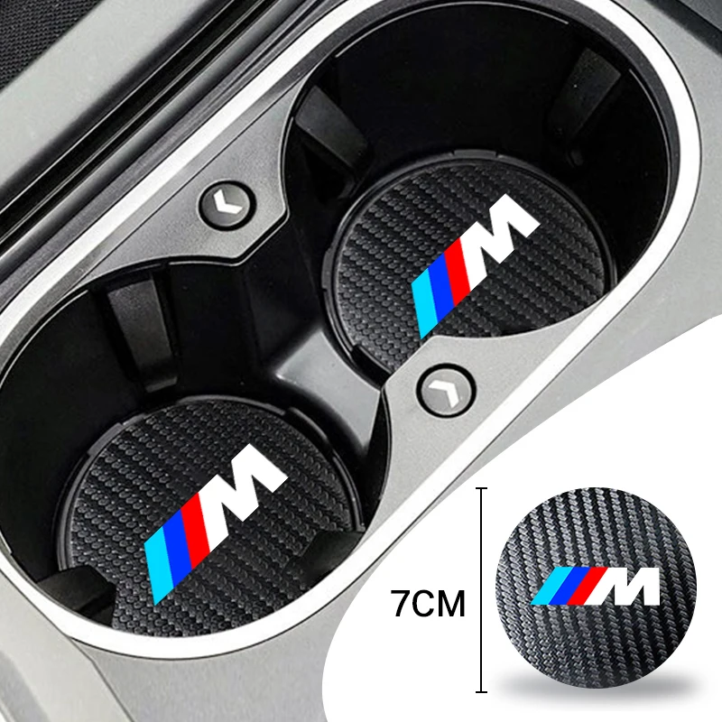 2Pcs Car Waterproof Coaster Non Slip Water Cup Pad Mat For BMW iX3 iX F07 F48 F39 F34 F40 F45 F46 G30 G20 G32 E70 E71 E66 E65