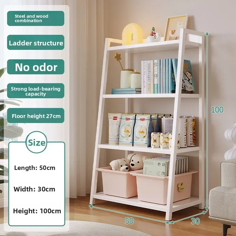 New model Household Goods Multi-layer Wrought Iron Shelf Simple Floor Storage Display Cabinet Trapezoidal Shelf Bookshelf