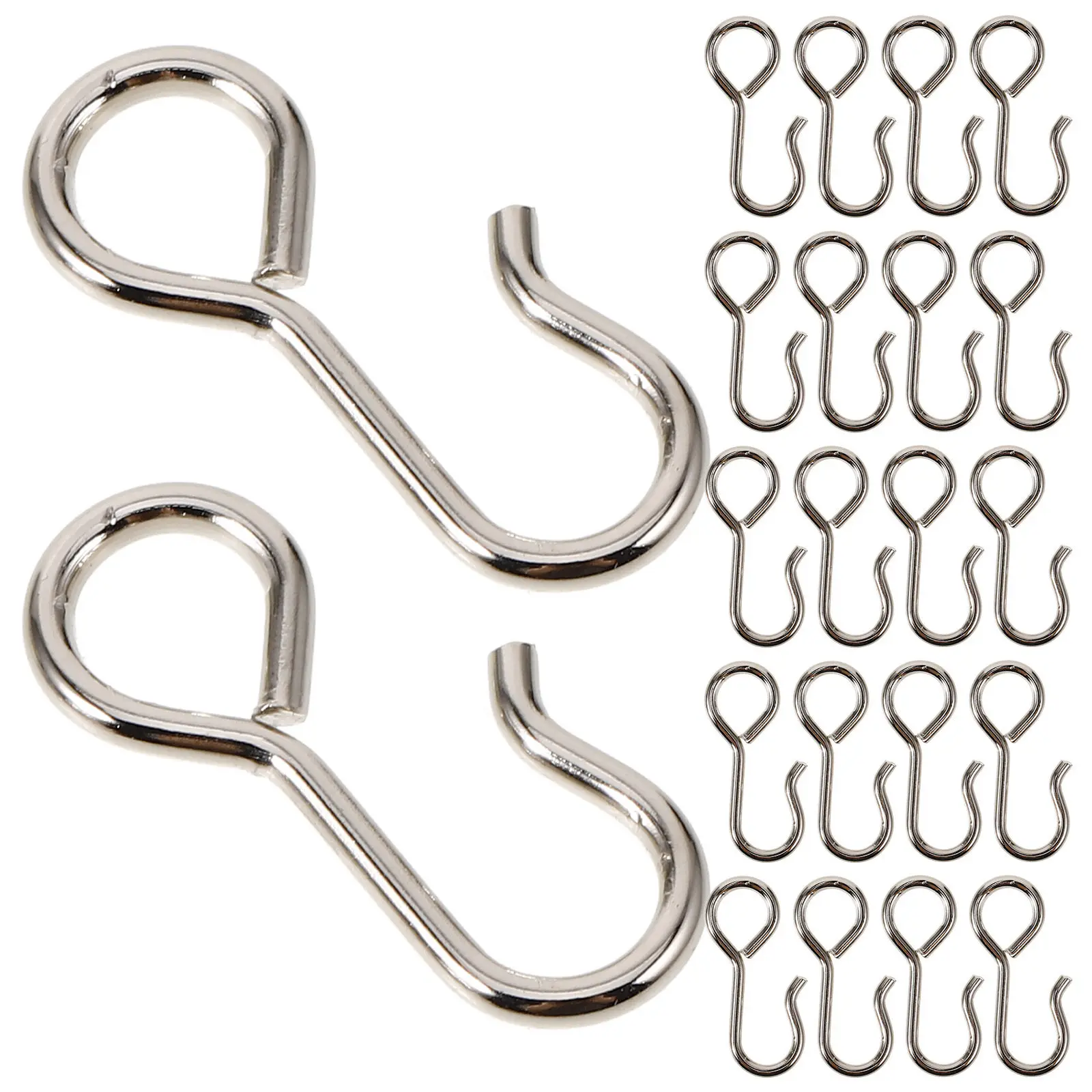 

100Pcs Stainless Steel Curtain Track Hooks Multipurpose Heavy Duty Ceiling Drapery Wire Hangers for Rv Accessories Household Use