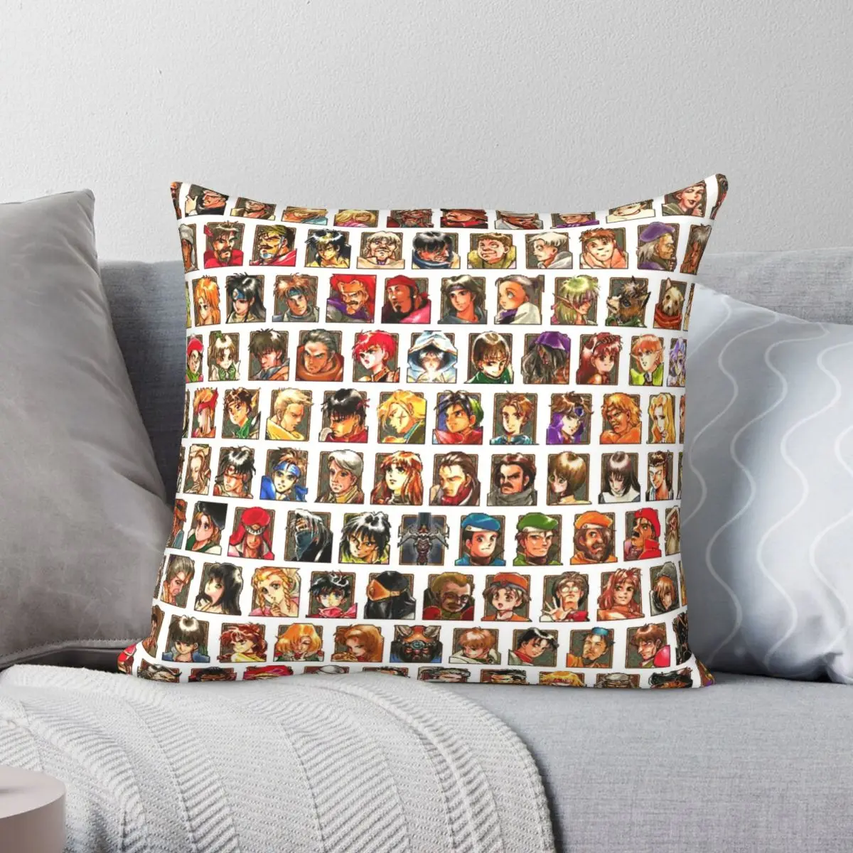 Suikoden Cast Square Pillowcase Polyester Linen Velvet Printed Zip Decor Room Cushion Cover