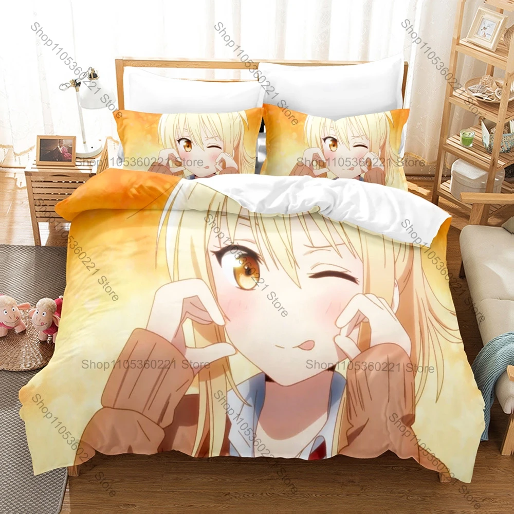 NIJIYON ANIMATION Duvet Cover + 2 Pillowcases, Love Live Nijigasaki High School Idol Club Print Bedding Set Soft Fabric Bedroom