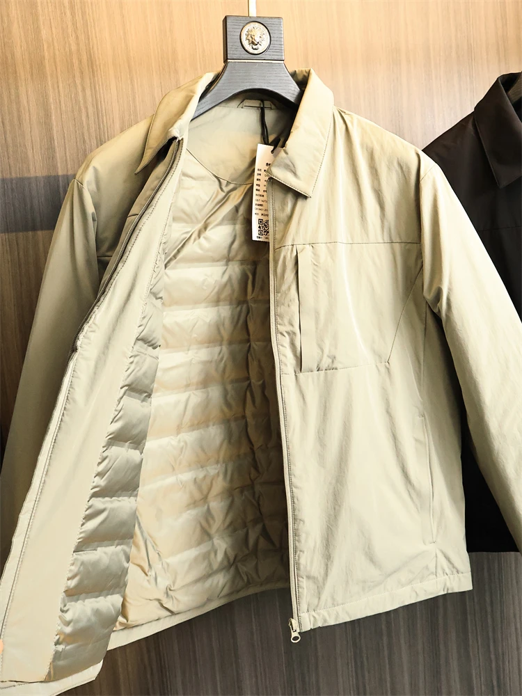 

Мужское легкое пуховое пальто 90 Du Down Jaet, ветрозащитное, водонепроницаемое, модное, простое пуховое пальто с воротником, осень-зима, тепло на открытом воздухе